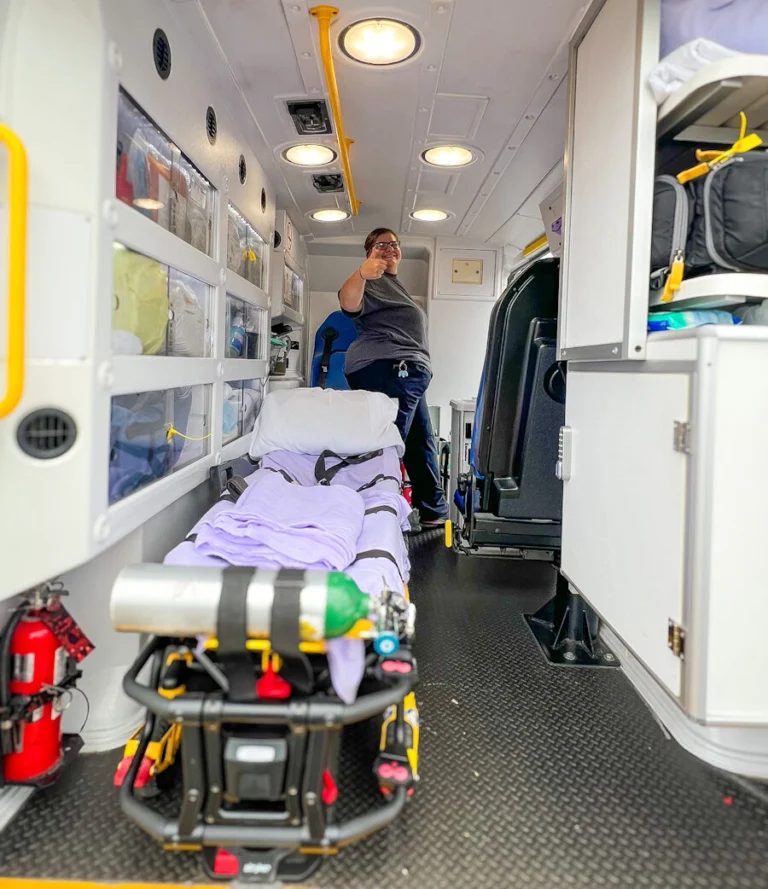 Priority clinician with transport equipment